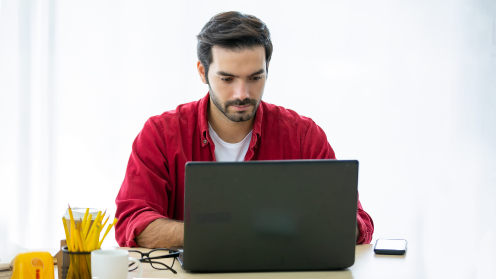 man laptop